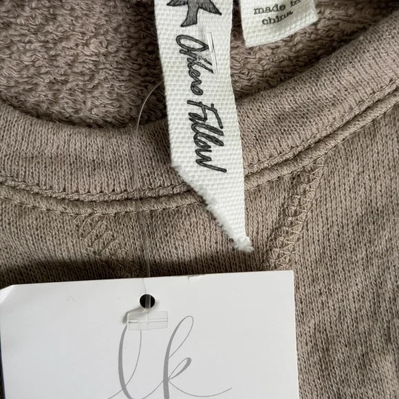 Others Follow Taupe Cold-Shoulder Sweater with Sequin Side Panels - Picture 7 of 7